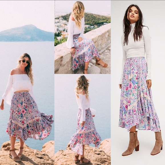 Spell designs babushka lavender kerchief skirt XS - Picture 4 of 8